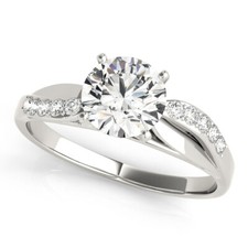 1.20 Ct Simulated Diamond Anniversary Engagement Ring 14K Solid White Gold 9