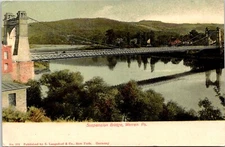 Postcard Circa 1908 Suspension Bridge Birds Eye Warren Pennsylvania B183