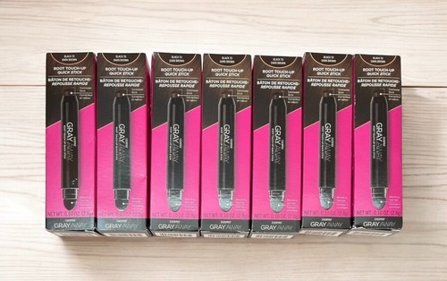 NEW 7pc Lot EVERPRO GRAY AWAY Hair Color Root Touch-Up Stick BLACK / DARK BROWN