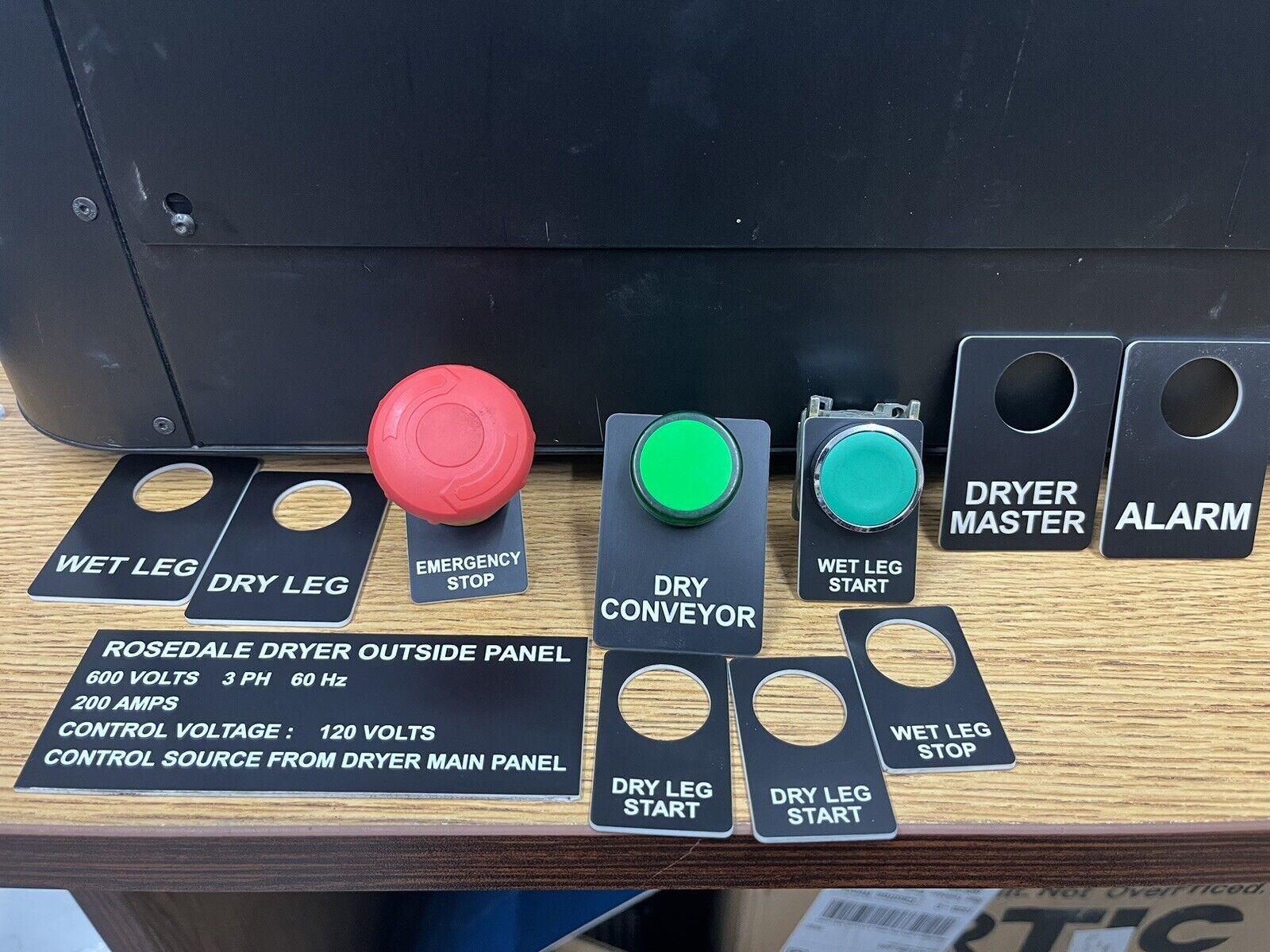 Electrical Panel Phenolic Labels