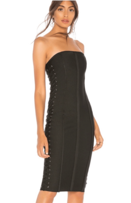 chinese dress ladies Mesh Lace up Bandeau Slim Fit Dress – Shop One Place