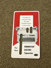 REMINGTON RAND TYPEWRITER BEAUTYRITE CARBON PAPER CELLULOID ADVERTISING CARD (JL thumbnail
