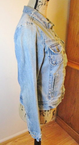 GAP Women's Blue Denim Jean Jacket, Cropped, Western, Cowboy, Cotton, Size S - Picture 6 of 13