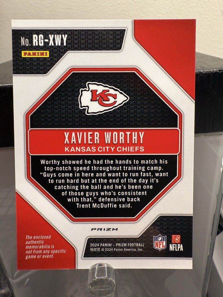 Xavier Worthy 2024 Panini Prizm Patch Rookie Gear Neon Green