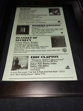 Eric Clapton/Berlin/Modern English Rare Original Radio Promo Poster Ad Framed