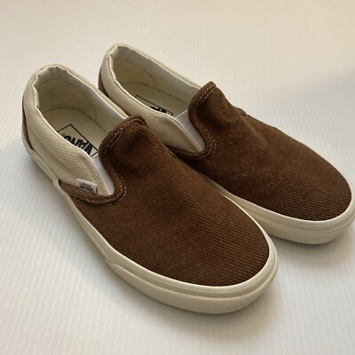 EUC Vans Classic Slip-On Sneakers Desert Twill Brown/Beige