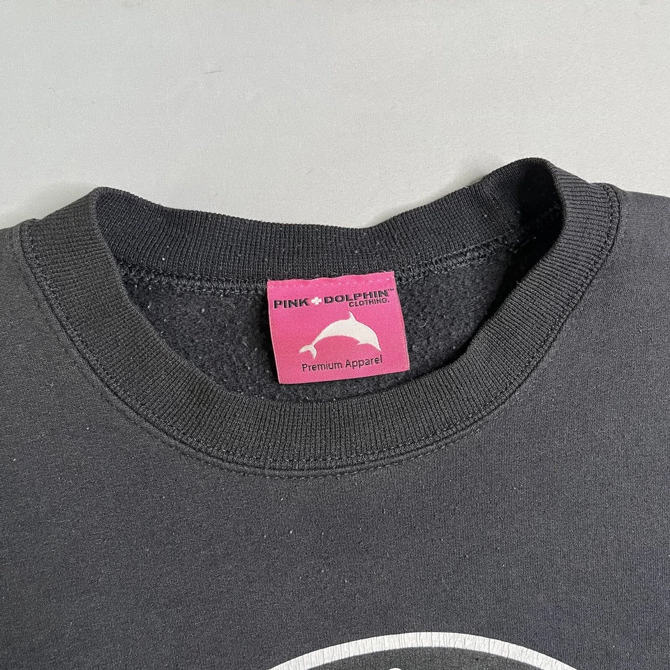 Sudadera de Colección Rara Delfín Rosa Para Hombres 2X-Grande Negra Gráfica Crew Pullover Foto 4 de 4