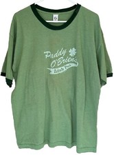 PADDY O’Briens Irish T-Shirt Men's XL Green Pub 2003 Ringer Notre Dame USA Made