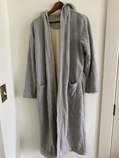 Women's L.L.Bean Sherpa Lined Hooded Robe Gray XS EUC