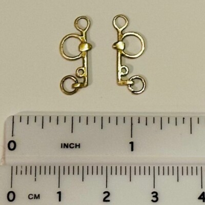 RDLC Loose Ring PELHAM BIT in 1:9 Traditional Model Horse Scale - POLISHED BRASS
