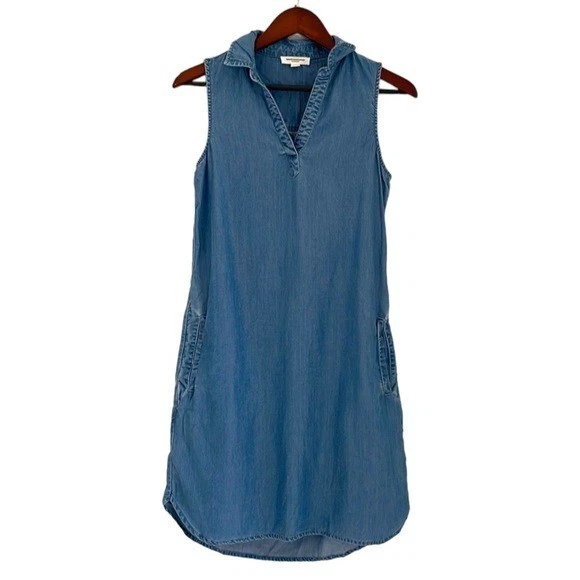 BeachLunchLounge Women s Chambray Shift Dress Size XS With Pockets