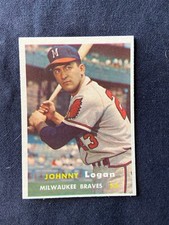 Beautiful pack fresh 1957 Topps  Est NM #4 JOhnny Logan