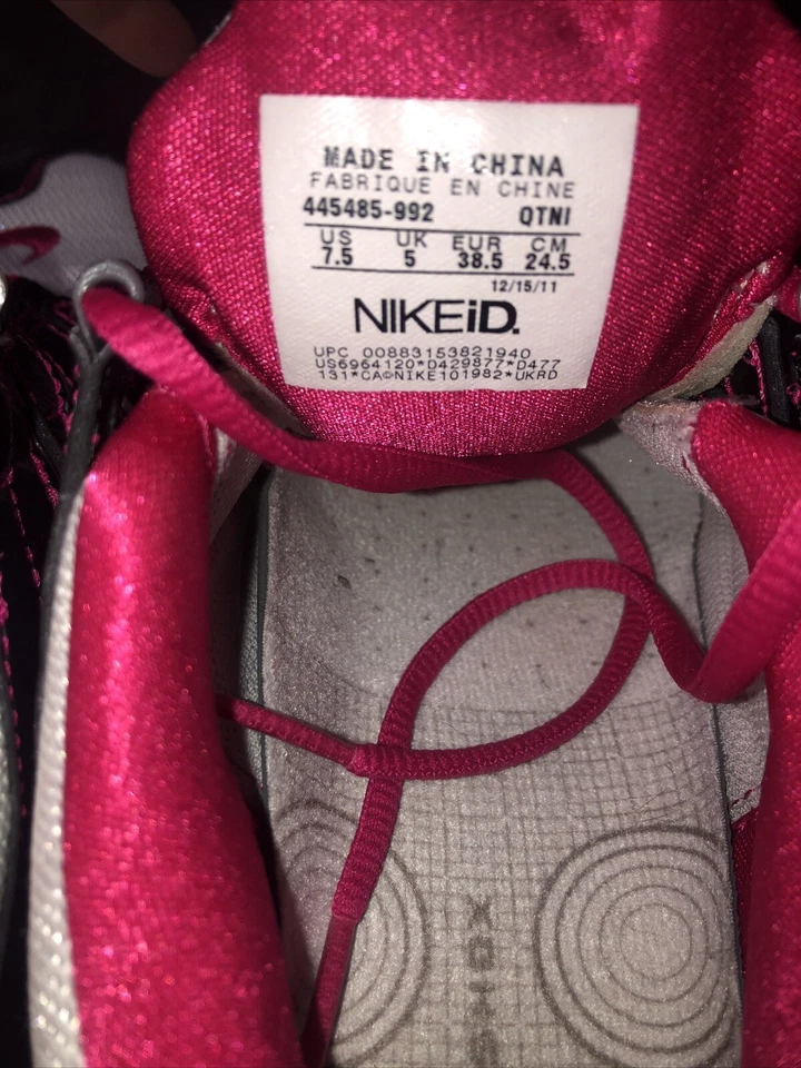 ДЕФЕКТНЫЙ Nike Shox NZ NIKEiD 445485992 женские туфли Sz 75 черный Hot Pin G3D - Изображение 4 из 4