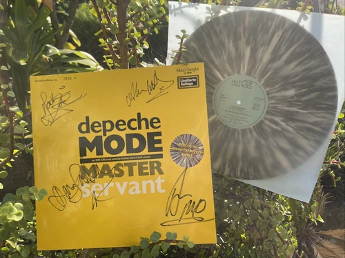DEPECHE MODE Authentic Signed Master & Servant L.E Rare Splatter vinyl 12" 8767