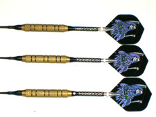 Soft Tip Darts Used, 17 Gram Brass with New Alum Spin Shafts and Flights 3401