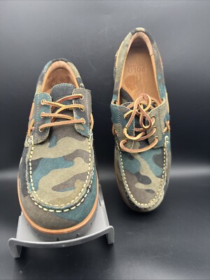 Polo Ralph Lauren Men's Ranger Camo Suede Boat Shoe Size