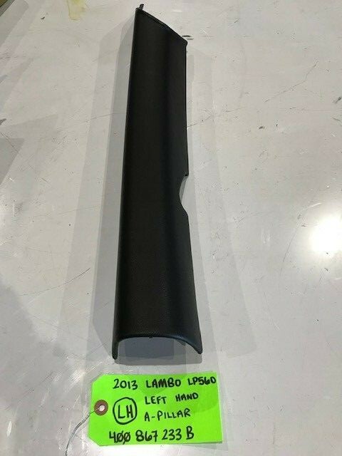 13 LAMBORGHINI GALLARDO LP560 OEM LEFT BLACK LEATHER A-PILLAR TRIM 400867233B