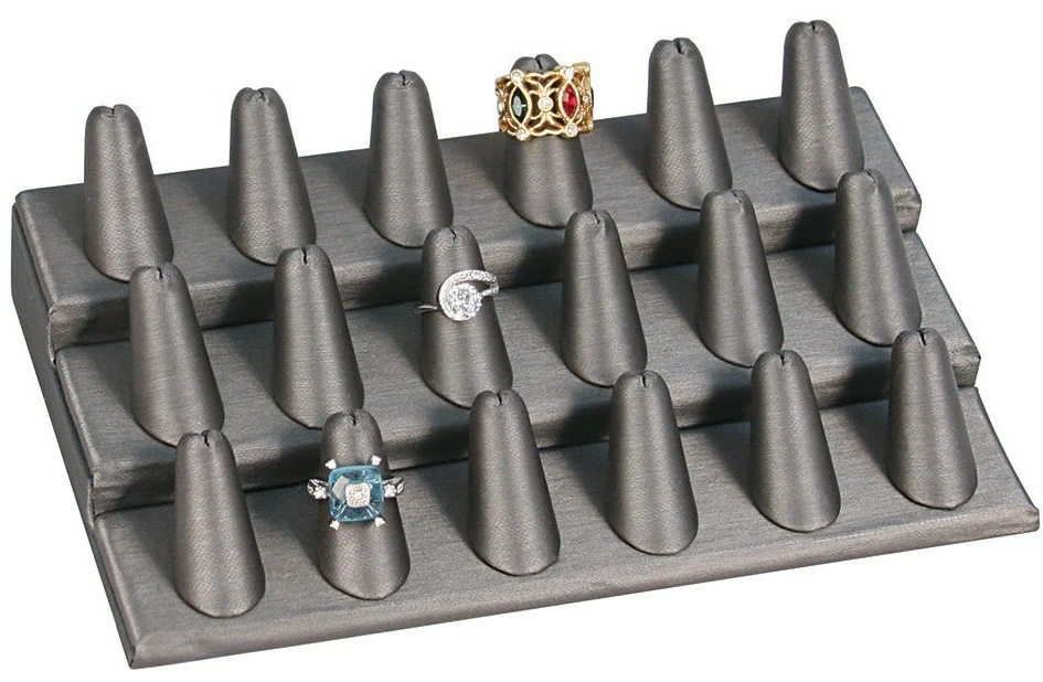 18 Fingers Grey Ring Display Finger Ring Display Stand for Jewelry Grey Display