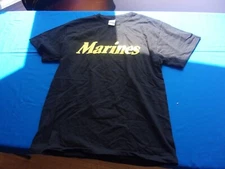 NEW USMC US MARINE CORP MILITARY BLACK MENS LARGE WORKOUT FLEX PT SHIRT THICK