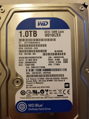 Western Digital Blue 1 TB , WD10EZEX, 64MB. 3.5'' Tested working 100 %