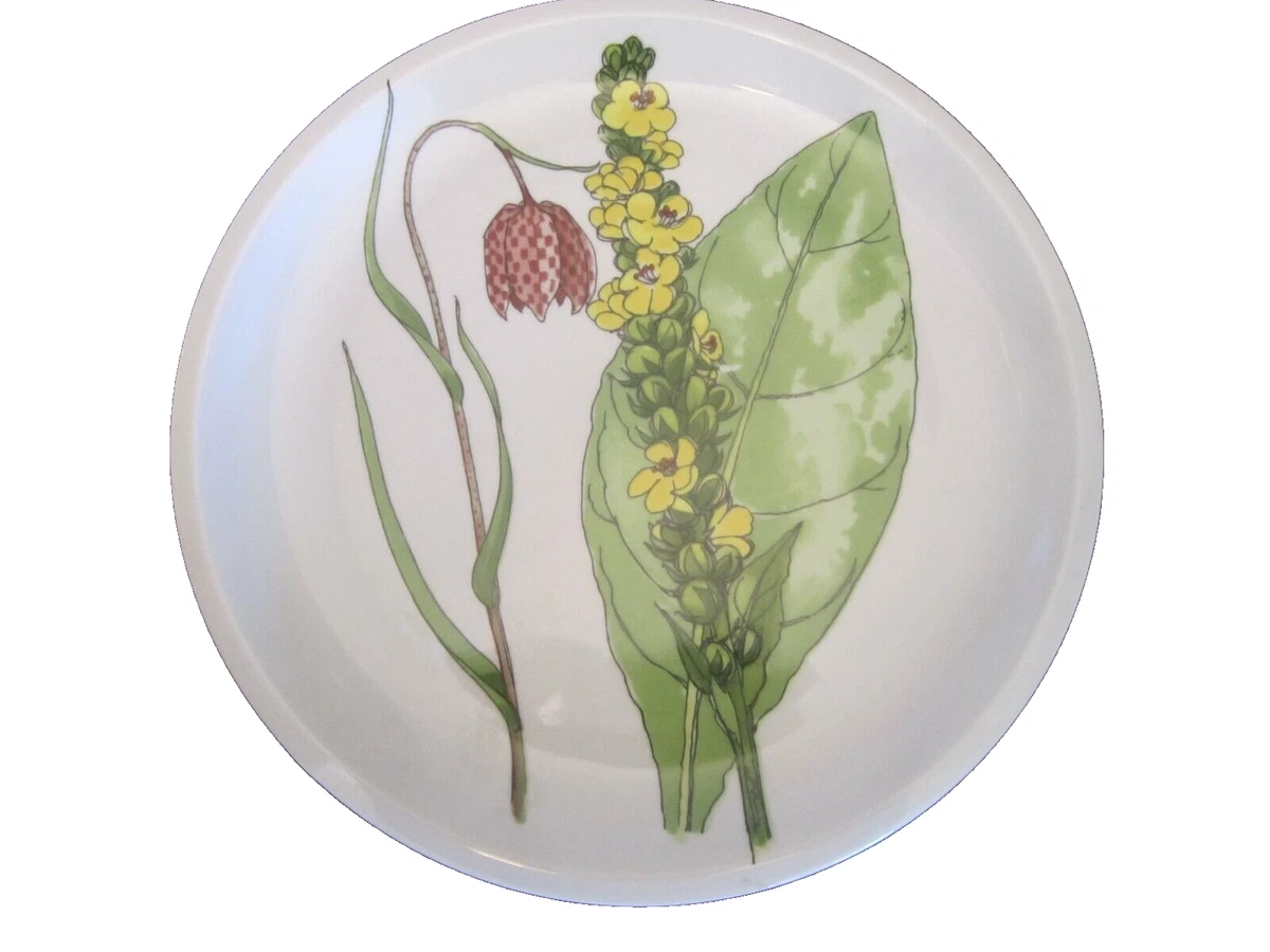 Vintage 1970s Ikea MIDSOMMAR Botanical Dinner Plates set of 4 Spal Portugal