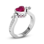Lovely Cupid Arrow Ring~Heart Shaped Red Zircon~Sterling Silver~9~New~Gift Bag — photo 3