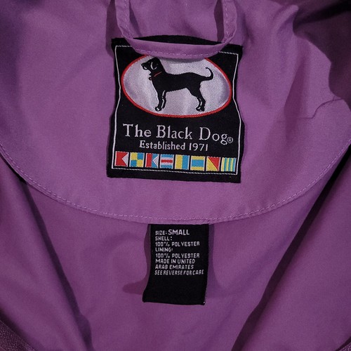 The Black Dog Hooded Jacket Small Windbreaker Weather Proof Mesh Lined Purple - Picture 4 of 8