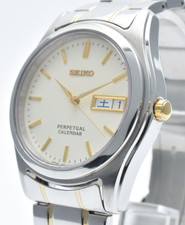 Orologio Uomo Nuovo Batt [Quasi Come Nuovo] Seiko 8F33-00A0 Calendario Perpetuo Quarzo GIAPPONE