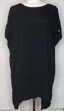 UNBRANDED WOMEN'S SNAP DRESS BLACK 27 1/4 INCHES CHEST 28IN HIGH