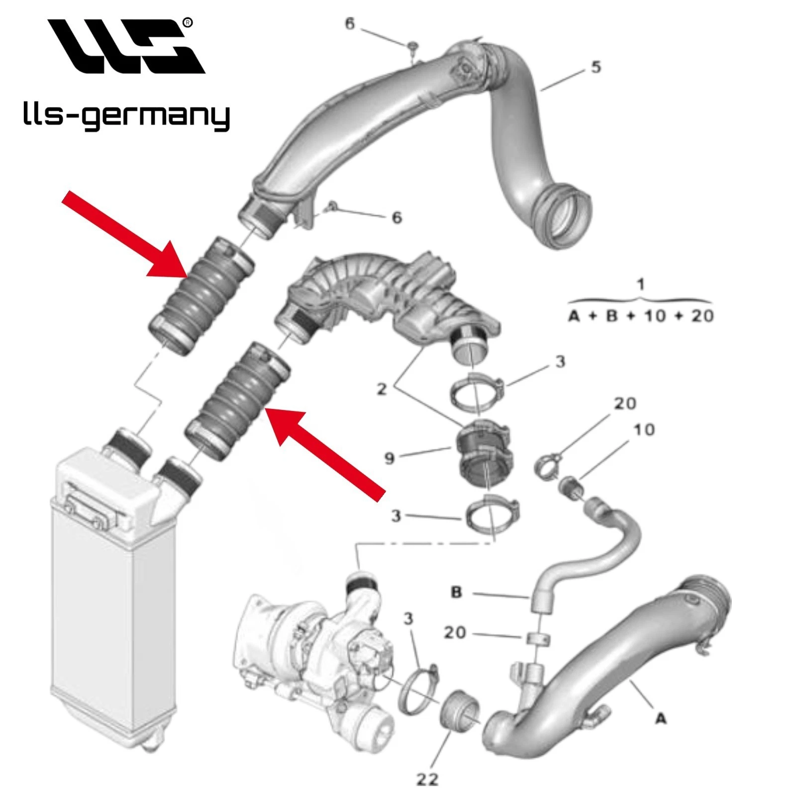 2x Turboschlauch Ladeluftschlauch für CITROEN C4 1.6 THP 1.6 VTi 1440N5 - Bild 4 von 4