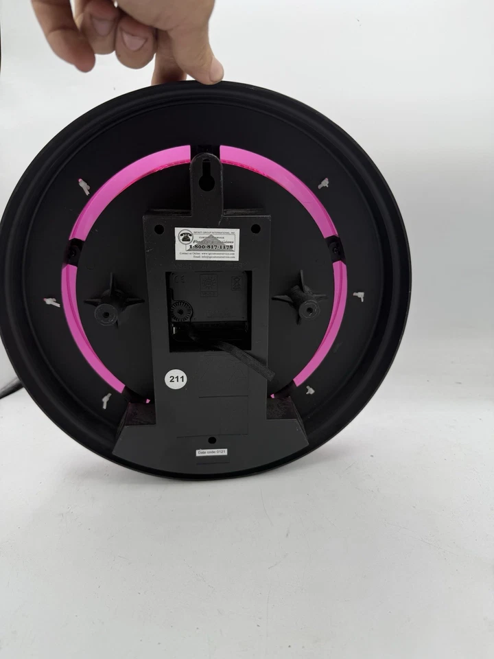 Sterling & Noble Pink Neon Wall Clock Retro Style Battery Operated - Image 2 of 2