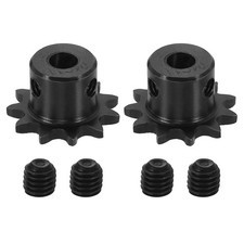 2Pcs 25 Chain Roller Sprocket 6.35mm Bore, 11 Tooth with Set Screws, Black