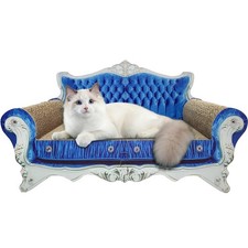 Luxury Cardboard Cat Scratcher Sofa Bed, Couch Shaped Cat Scratching Board, S...