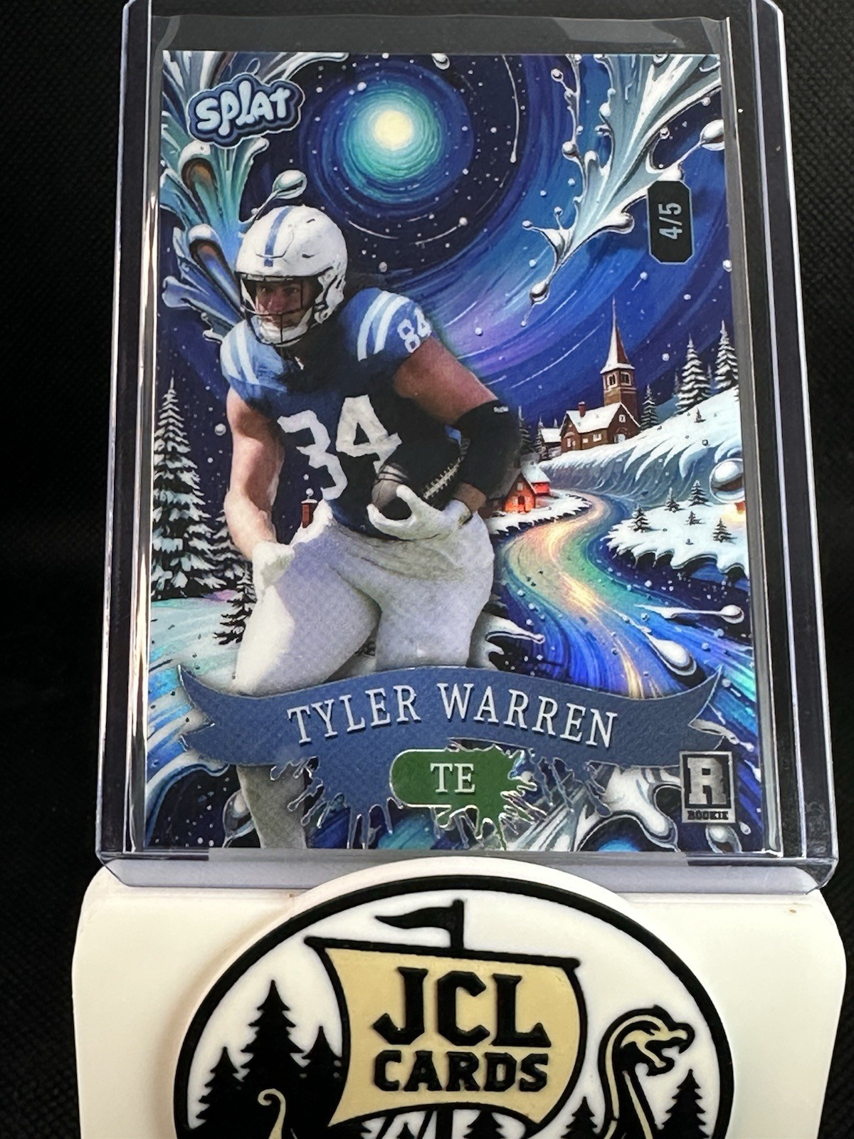 2025 Wild Card Splat Holiday - Tyler Warren #SCFSNe1-TW Blue /5 (RC)