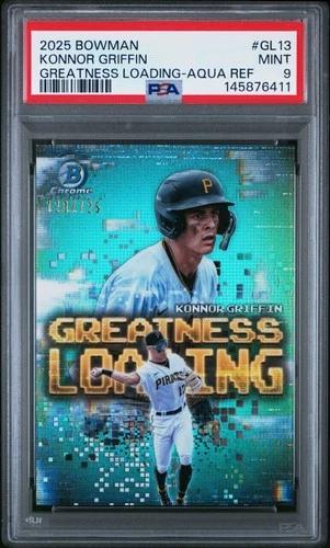 Konnor Griffin 2025 Bowman Chrome Greatness Loading Aqua Refractor /125 PSA 9
