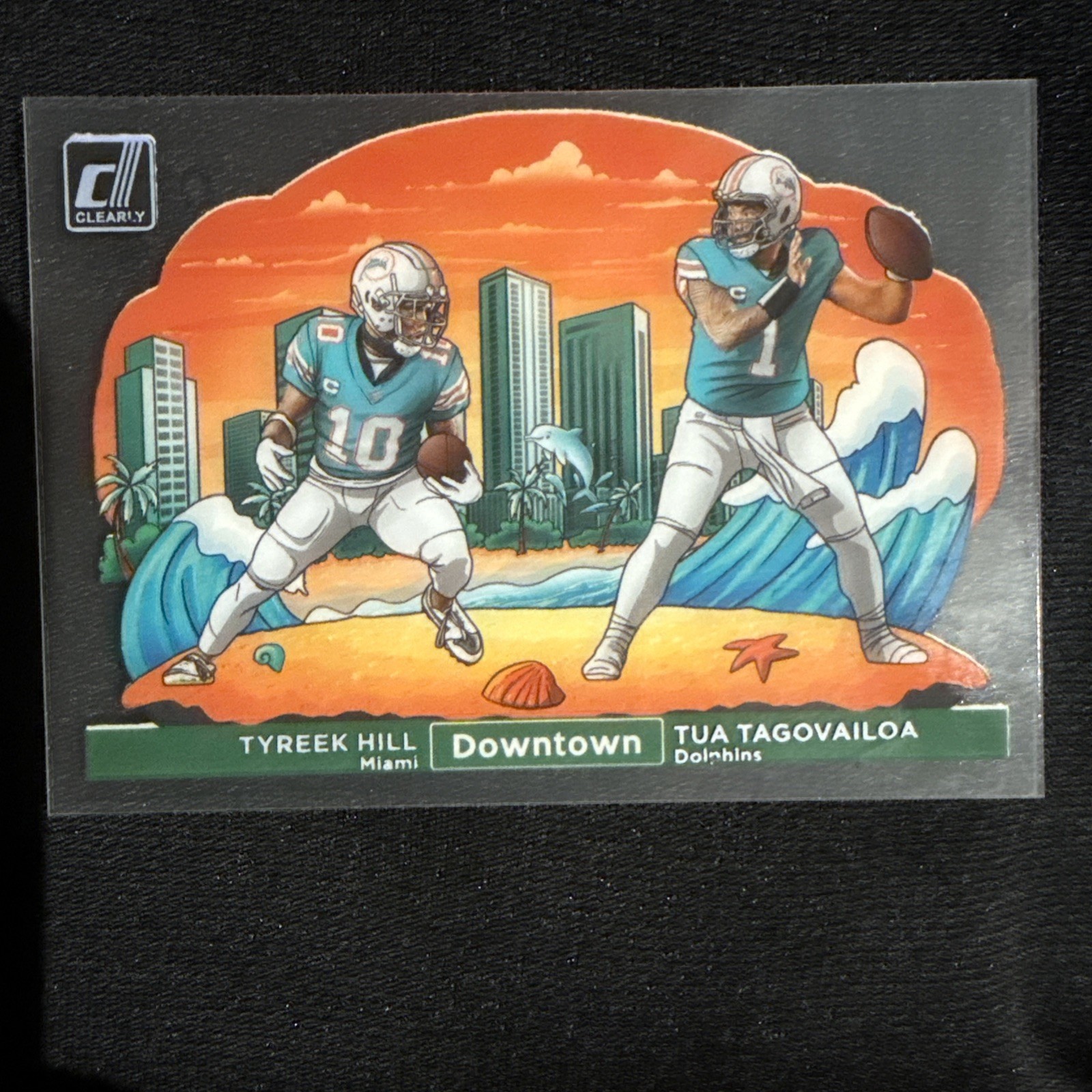 2024 Panini Clearly Donruss - Downtown Duos Tyreek Hill, Tua Tagovailoa #7