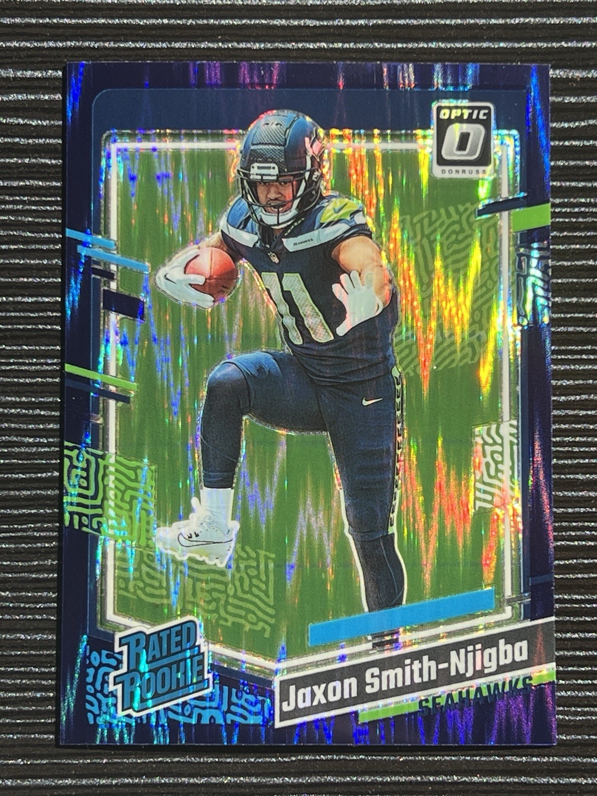 2023 Donruss Optic Jaxon Smith-Njigba #293 Purple Shock RC Seahawks