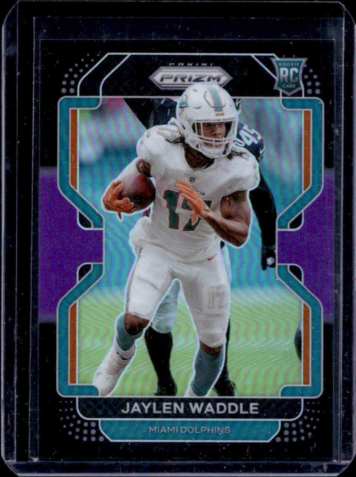 2021 Chronicles Jaylen Waddle Prizm Black RC Purple #115/199 Dolphins