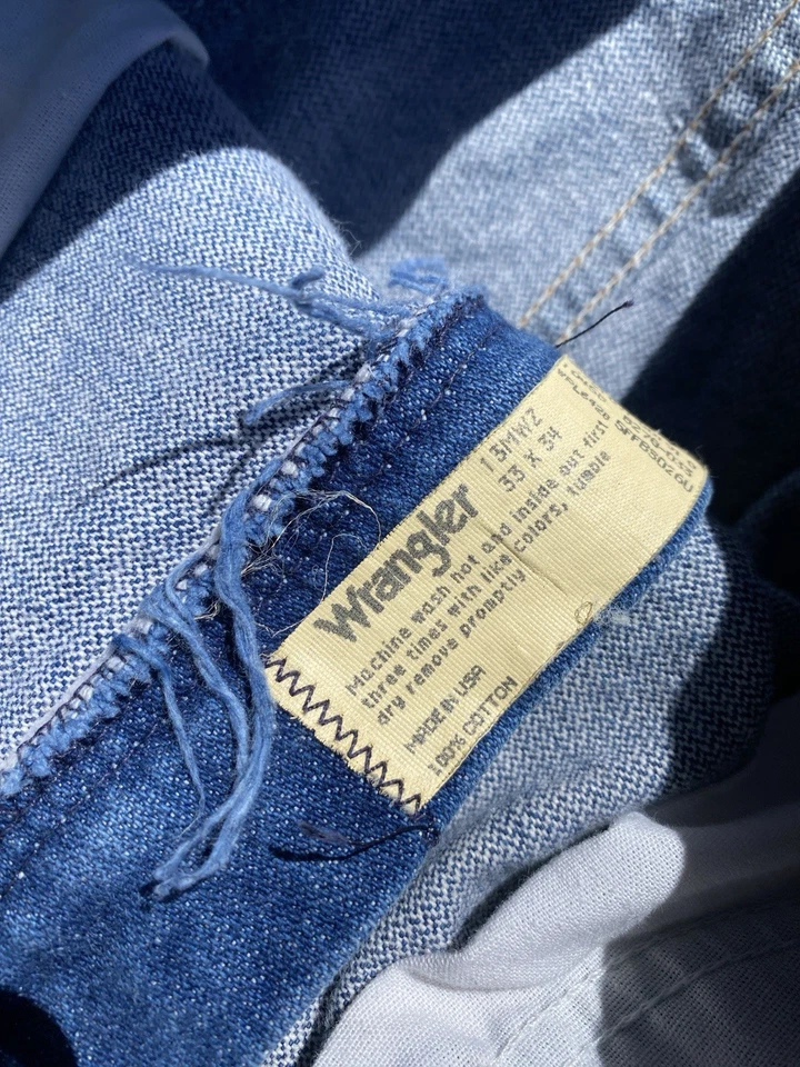 Jeans Vintage Wrangler 13MWZ Denim Azul 30x32 Hechos en EE. UU. Vaquero Western Foto 3 de 4