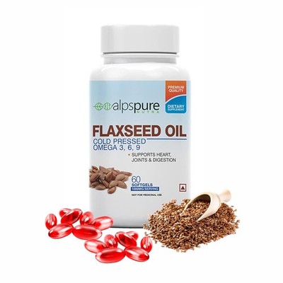 Alpspure Nutra Flaxseed Oil Softgels, 60 Softgels