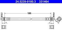 Bremsschlauch ATE 24.5239-0180.3 FüR KW0 FW0 BOP BE Renault Kangoo 2 Tce 115 Dci