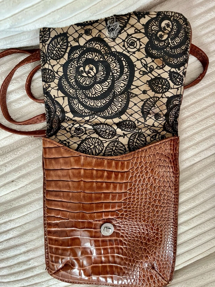 Маленькая сумочка через плечо Carlos Santana из искусственной кожи для коньяка - супер милая - Изображение 3 из 4