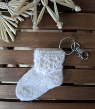 Schl&uuml;sselanh&auml;nger Socke Taschenbaumler Minisocke handgestrickt Resteverwertung