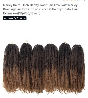Byksvioc Afro Twist Curly Crochet Hair Extensions 18in Synthetic 1B/4/30