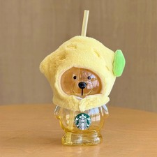 Nuovo 2025 Cina Starbucks Fruit Series 15 oz orso con tappo limone vetro tazza paglia