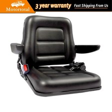 Universal Tractor Seat W Armrest For Forklift Excavator Skid Loader