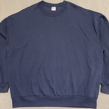 VTG 80's Jerzees Crewneck Raglan Sweatshirt Navy Blue Made in USA Mens 3XL Blank