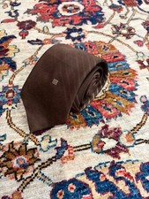 Givenchy Monsieur Brown Striped Tie Logo Detail Vintage
