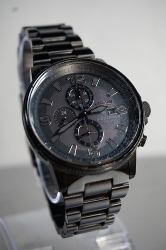 Citizen Nighthawk Eco Drive Chronograph Black WR200 Men’s Watch (NJL029968)