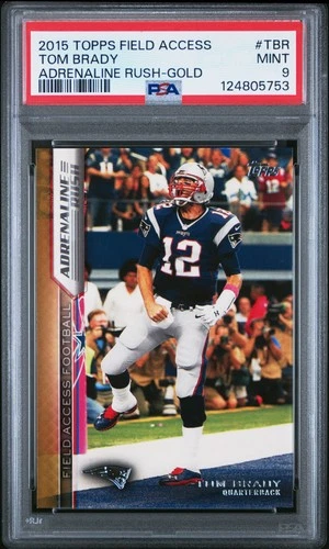 2015 TOPPS FIELD ACCESS ADRENALINE RUSH GOLD    #TBR TOM BRADY 7/75 PSA 9